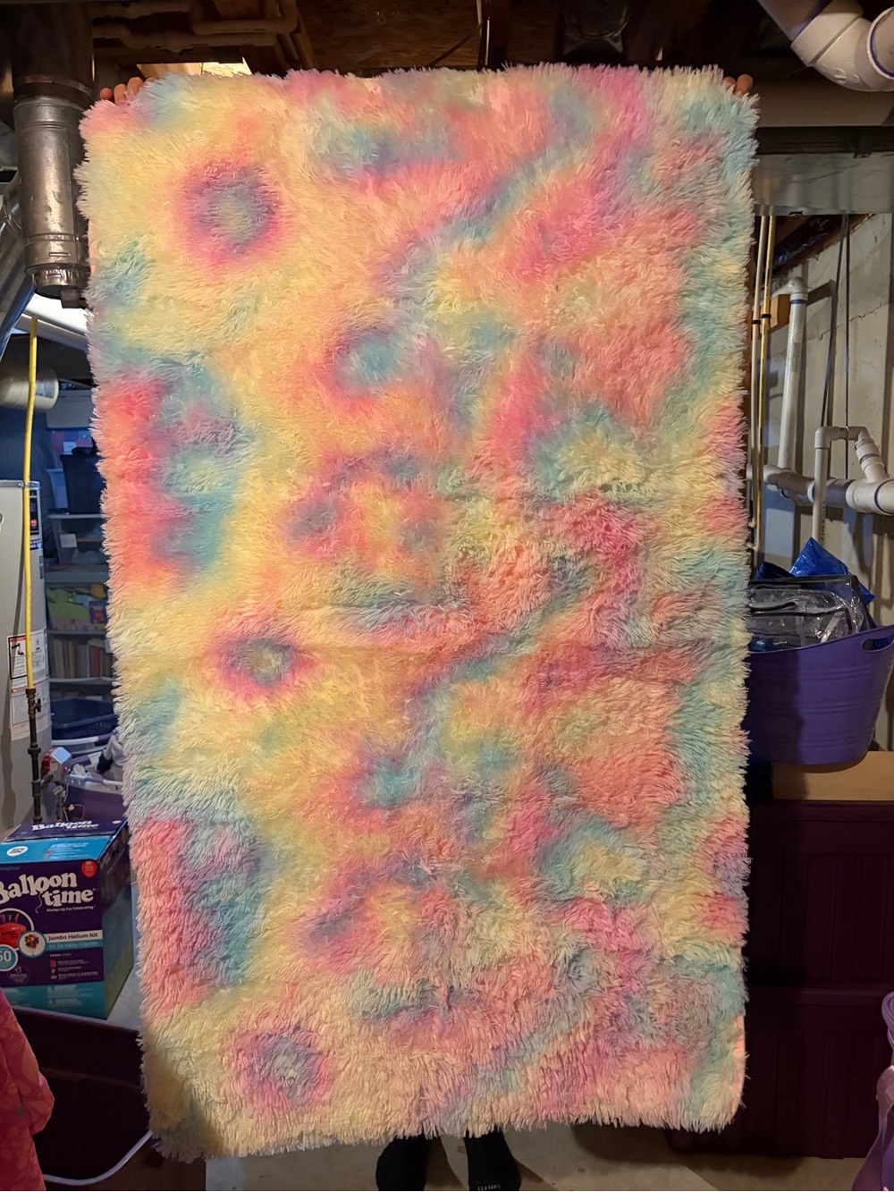 Pastel Rainbow Shaggy Throw Rug